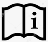A black and white symbol with a black letter  Description automatically generated